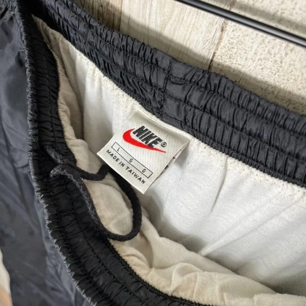 Vintage Y2k NIke Black‎ Track Pants Drill Ankle Zip Jogger Sweats Mens Large
